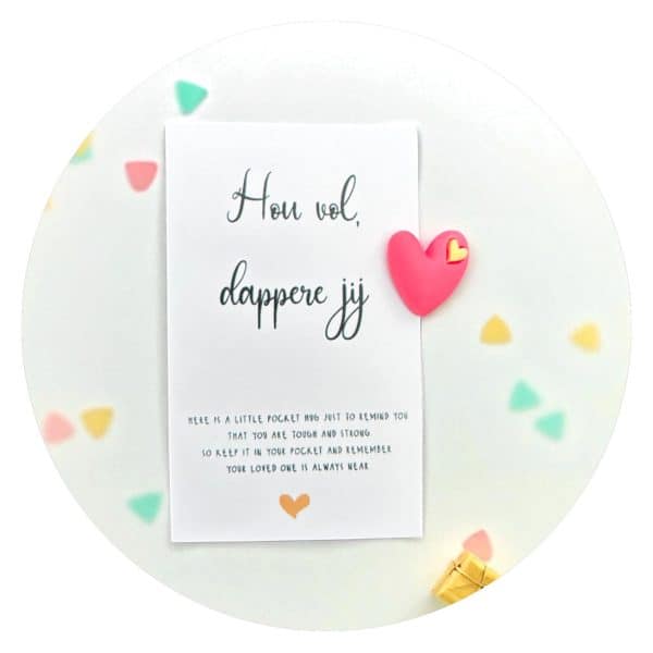 Pocket Hug Dubbel hartje Dappere jij