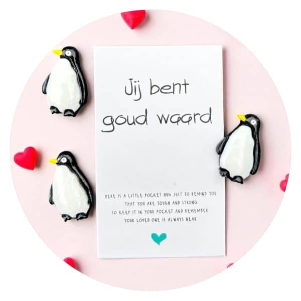 Pocket Hug Pinguïn Goud waard
