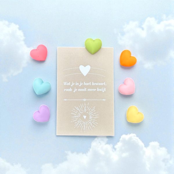 Wat je in je hart bewaart - Gekleurd hartje