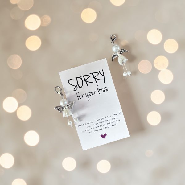 Pocket Hug Sorry for your loss Wit Engeltje