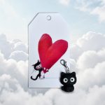 Pocket Hug Zwarte poes-rood hart